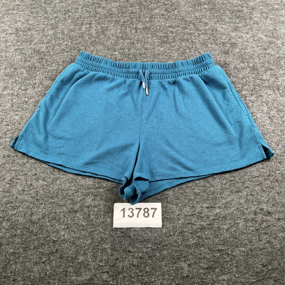 Victoria's Secret Shorts Womens Large Blue Waffle Knit Drawstring Waist Summer
